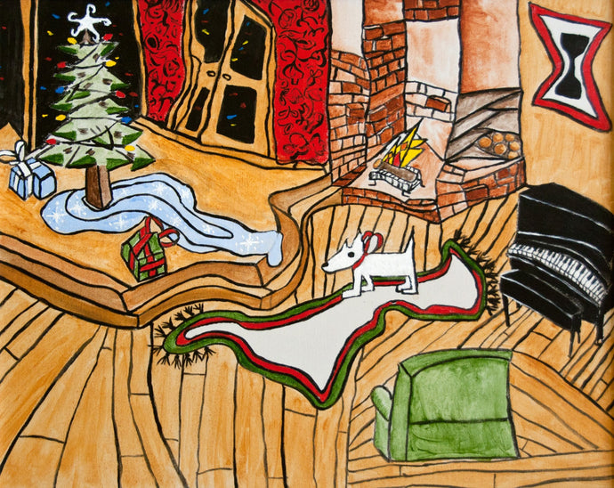 Cubist Christmas Print